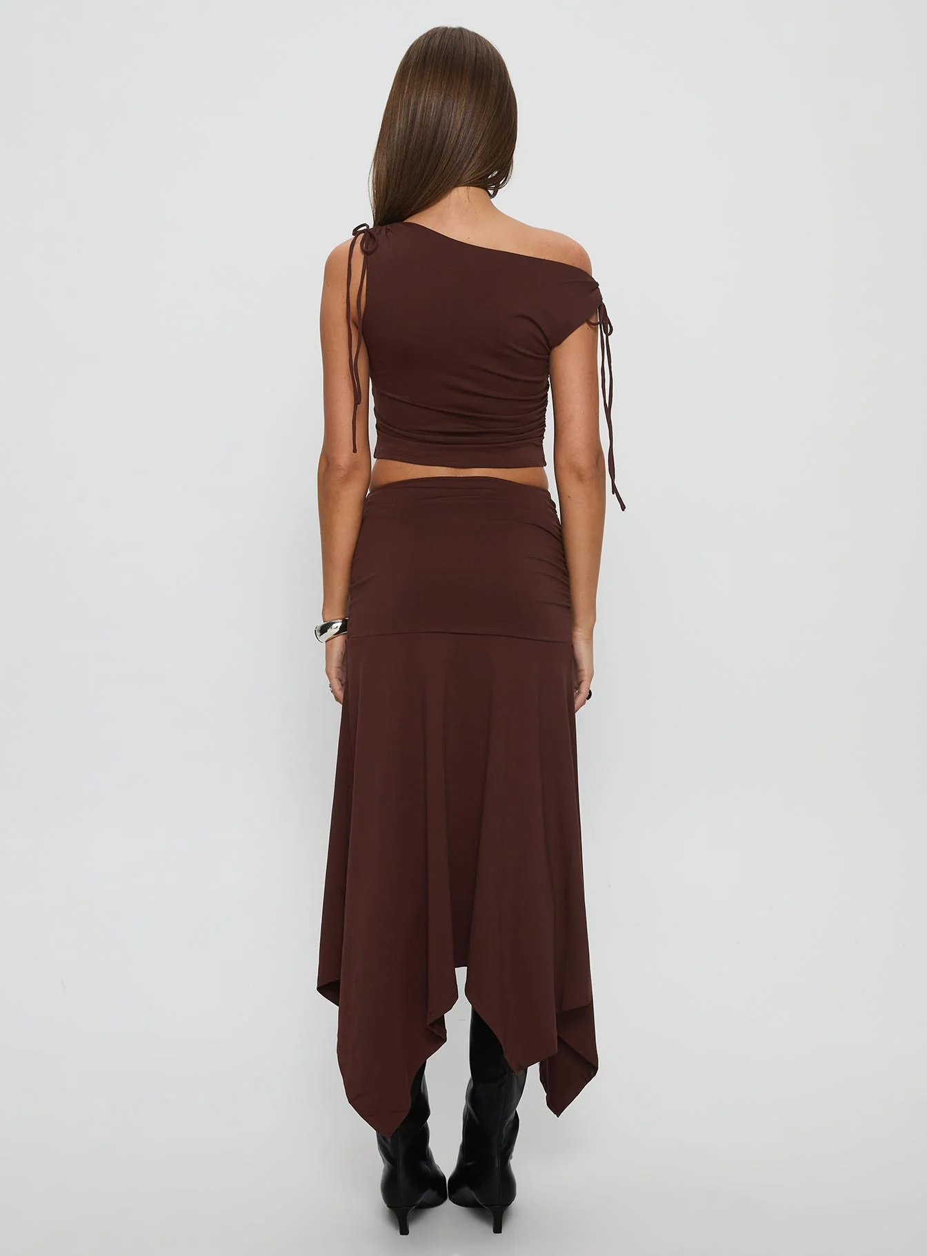 Azlynn Off Shoulder Set Brown