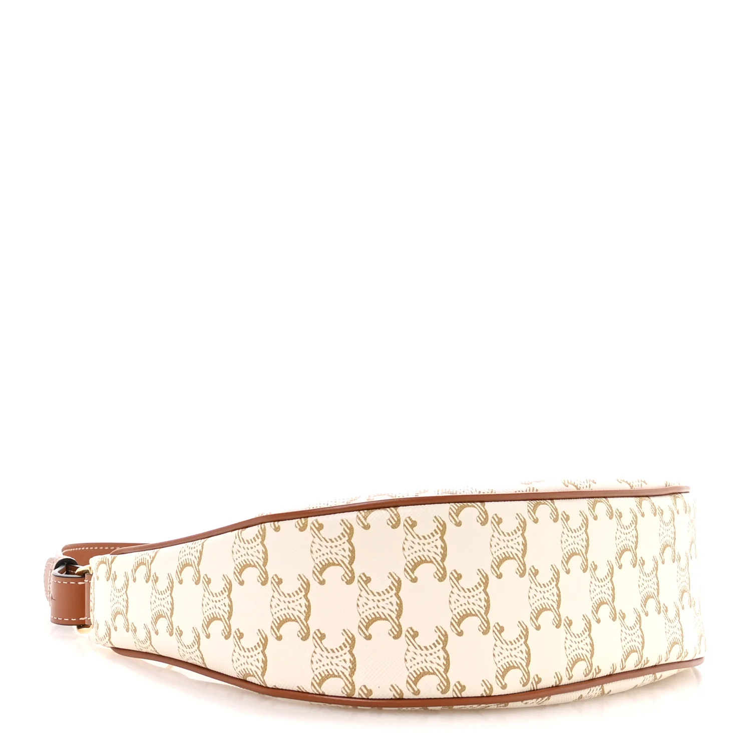 Canvas Calfskin Ava Triomphe Shoulder Bag White - Top Club