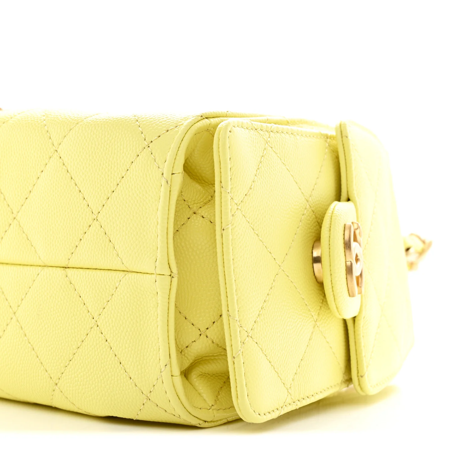 Caviar Quilted Mini Chanel 25 Handbag Light Yellow - Top Club