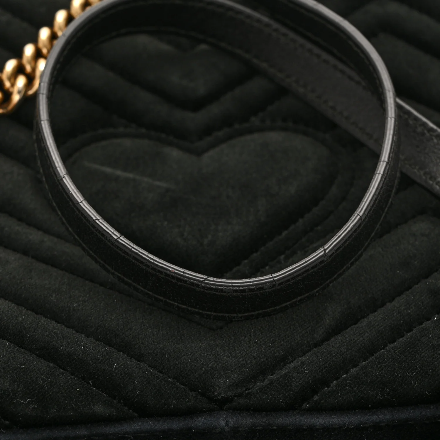 Velvet Matelasse Loved Embroidered Medium GG Marmont Shoulder Bag Black - Top Club
