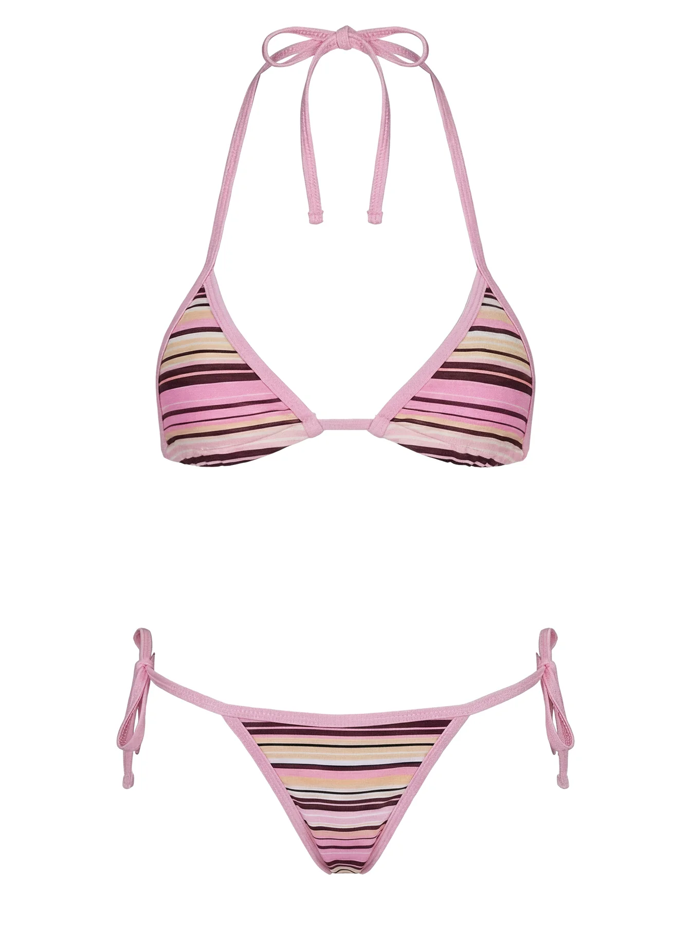 Beasley Tie Side Bikini Bottoms Pink / Yellow Stripe