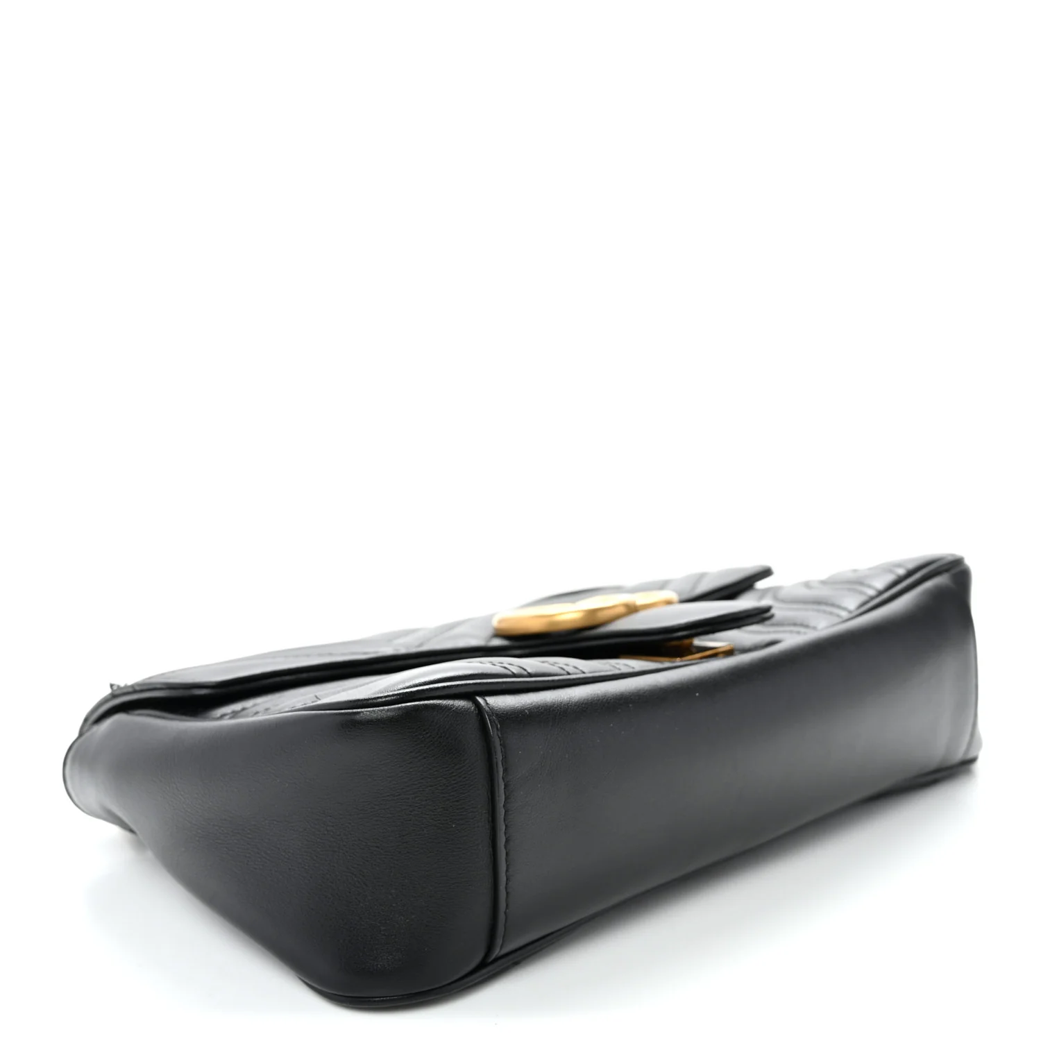 Calfskin Matelasse Small GG Marmont Shoulder Bag Black - Top Club