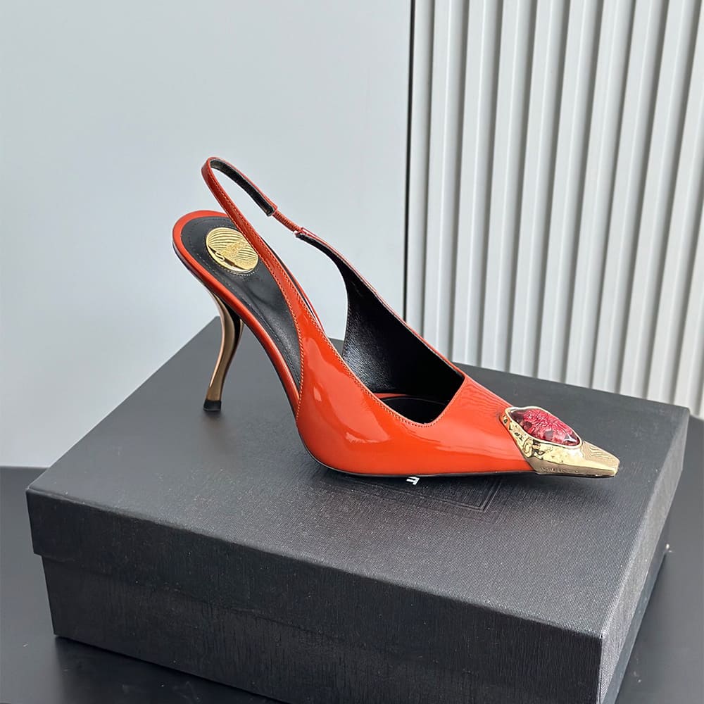 YSL Loulou Slingback Pumps in Patent Leather - Top Club