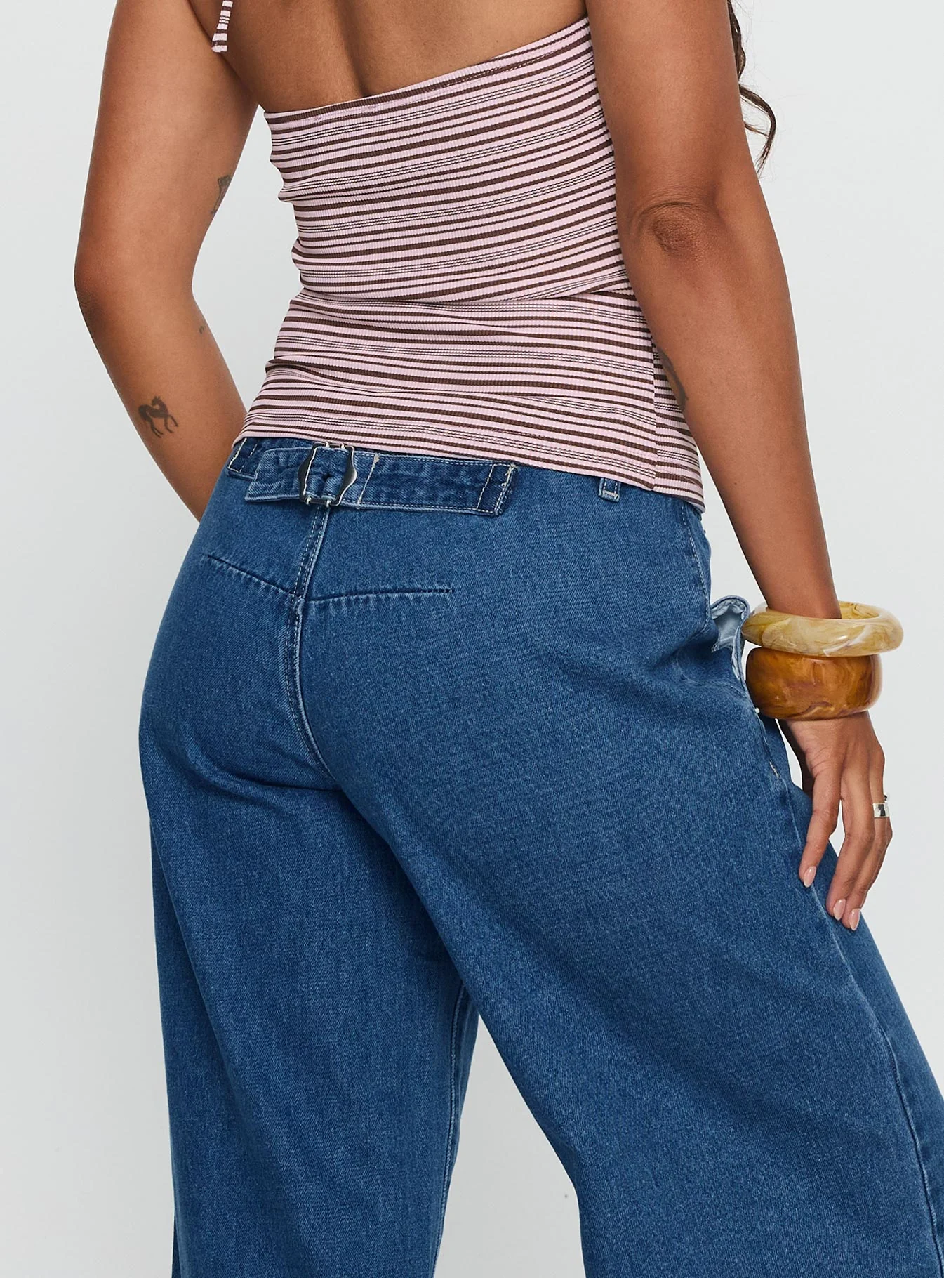 Polaris Mid Rise Straight Leg Jeans Mid Blue