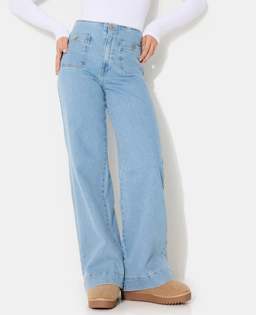 Pimkie Jean wide taille haute avec poches plaquées