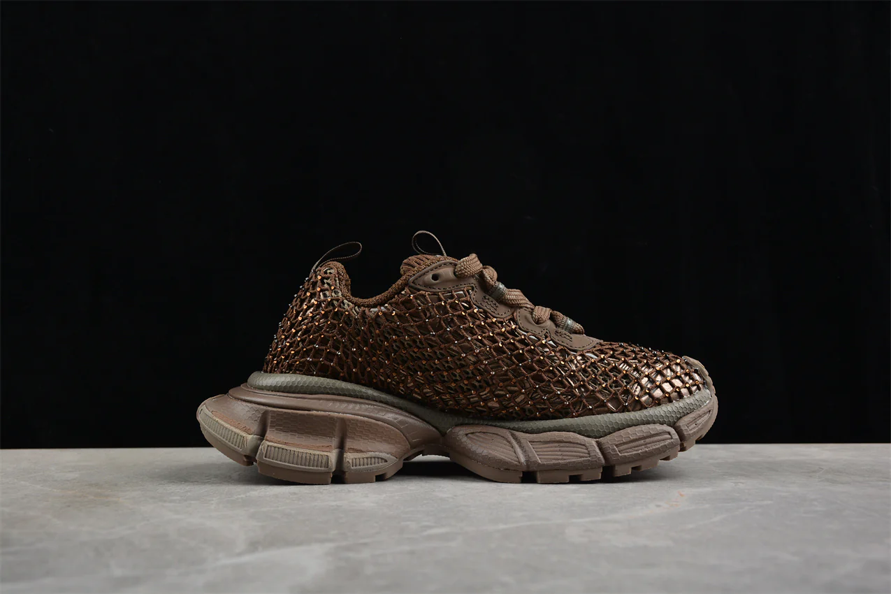 Balenciaga 3XL Fishnet Sneakers Brown - Sneaker Replica Workshop