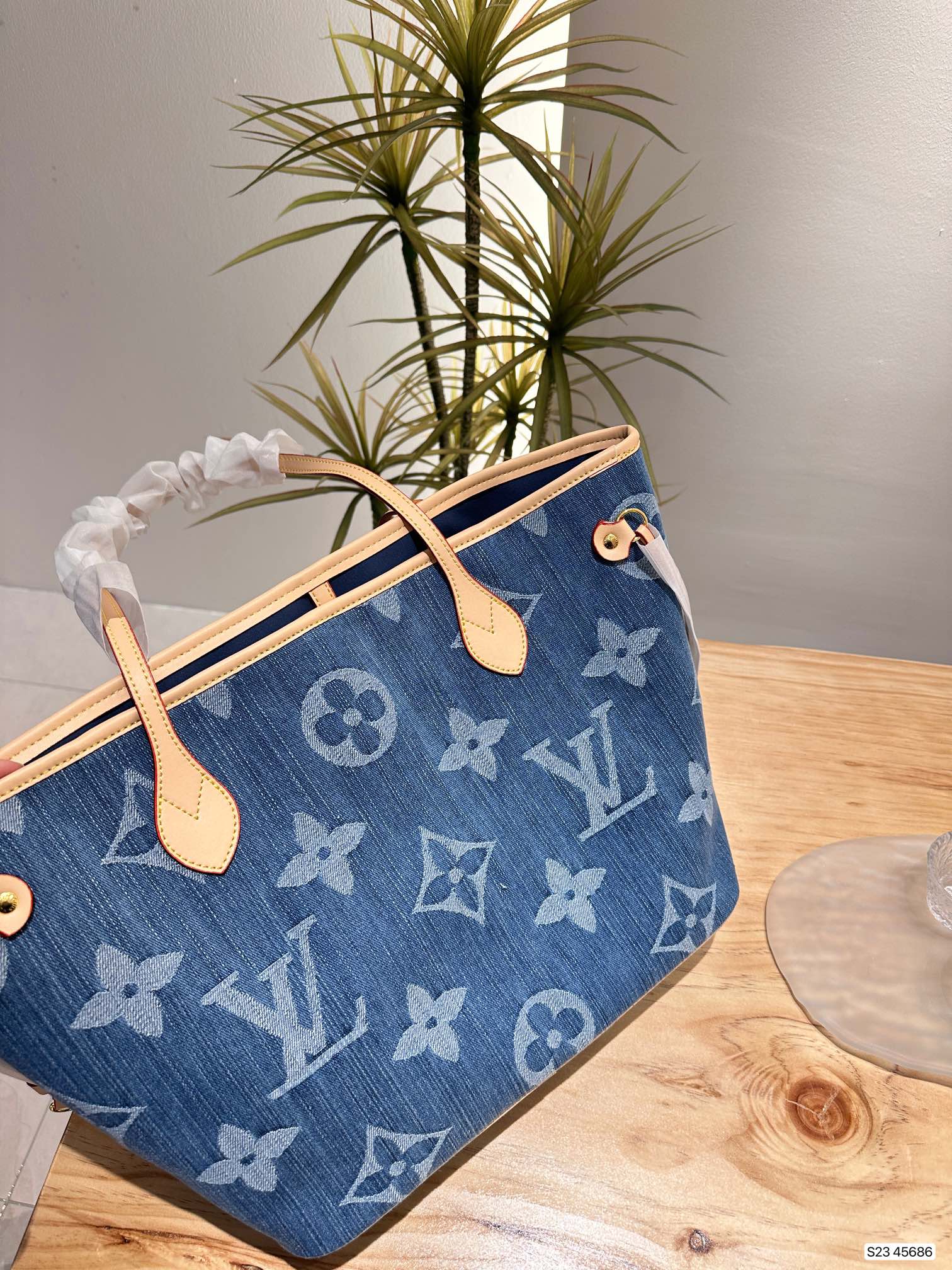 Louis new arrival denim neverfull tote bag size; 33 * 29 cm - Top Club