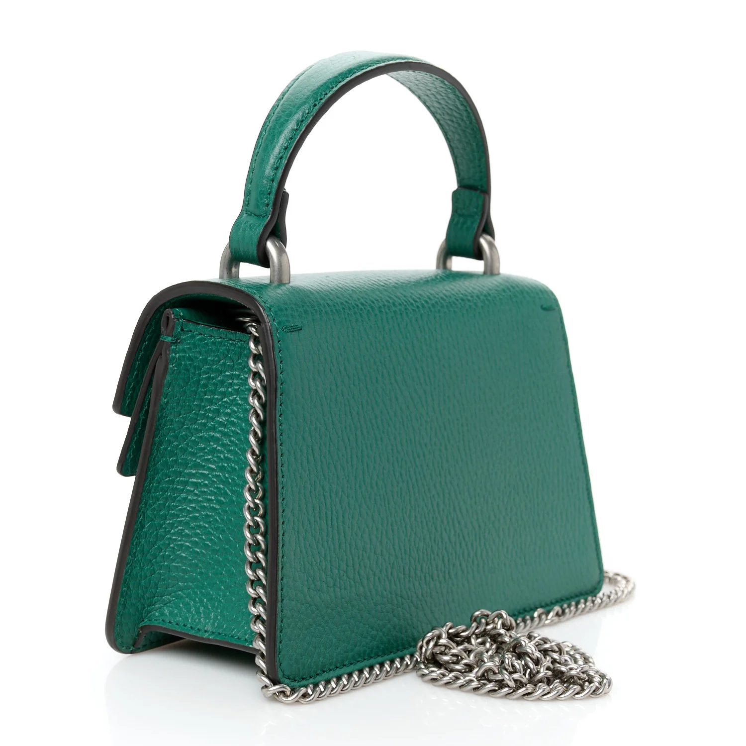 Dollar Calfskin Crystal Mini Dionysus Top Handle Bag Emerald - Top Club