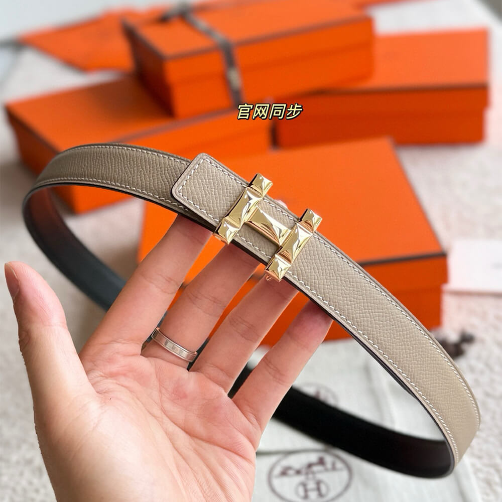 H Infini belt buckle   Reversible leather strap 24 mm - Top Club