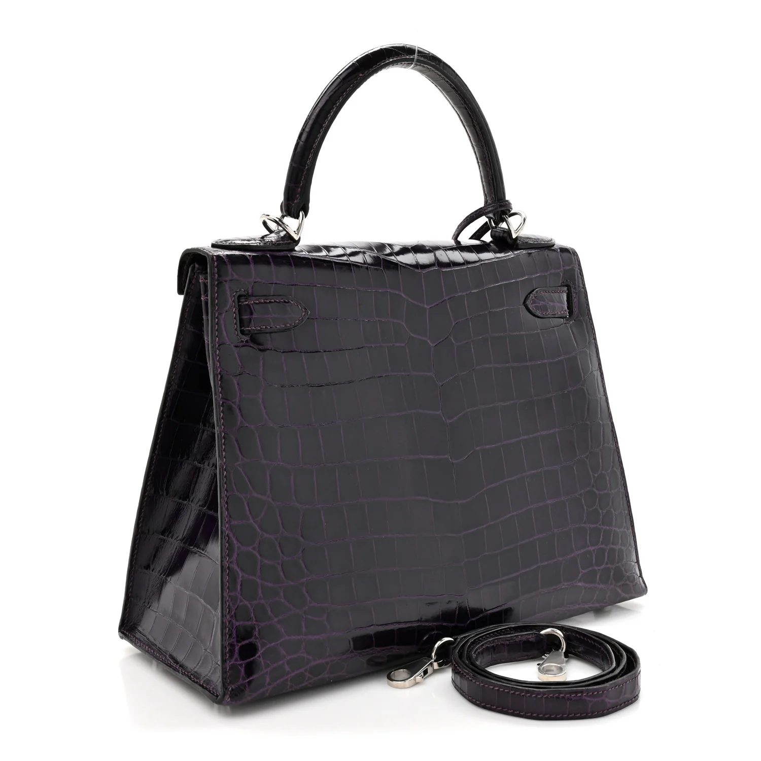 Shiny Niloticus Crocodile Kelly Sellier 28 Amethyst - Top Club