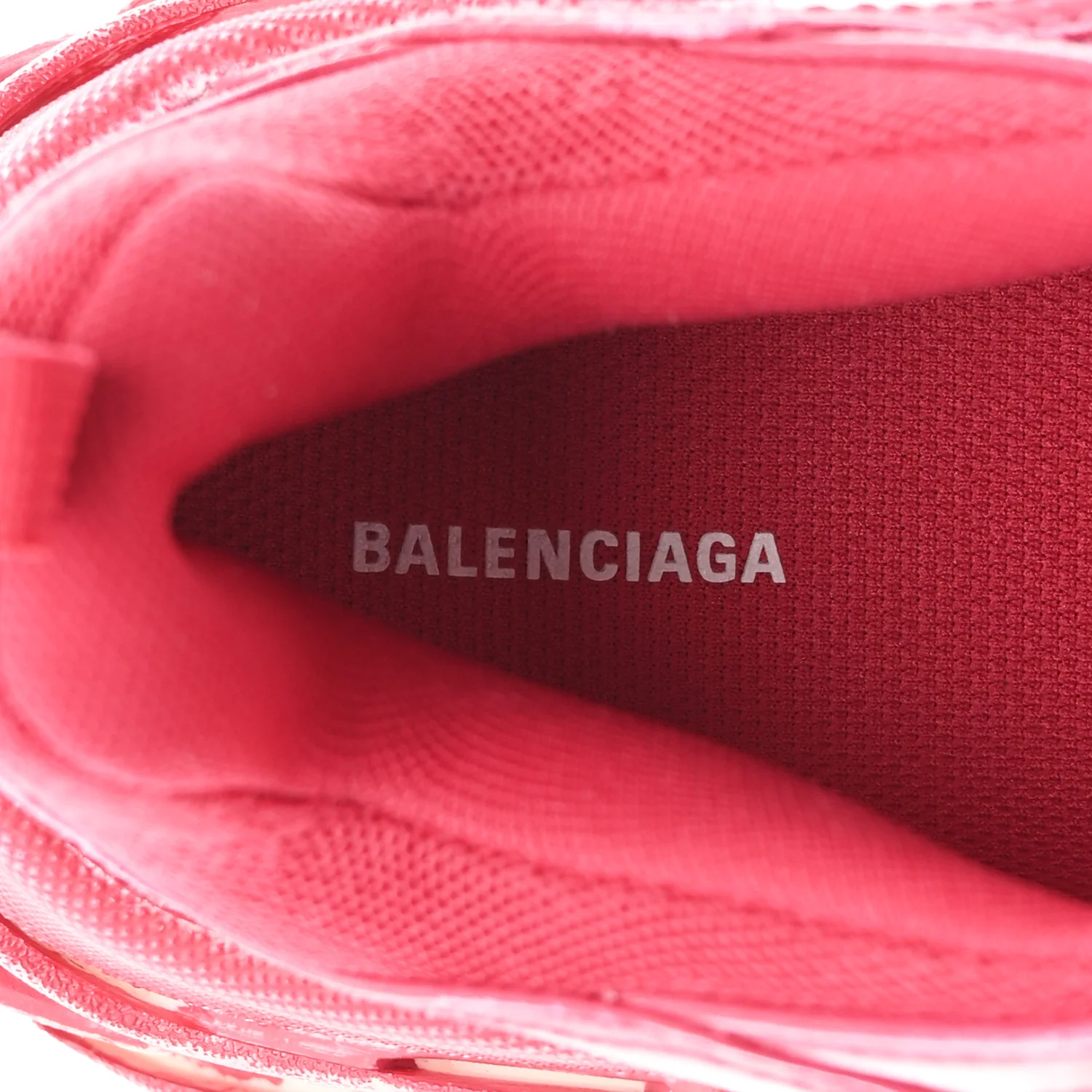 Fabric Mesh Faded Washed Womens Triple S Sneakers 38 Red - Top Club