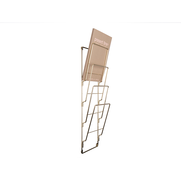 Magazine rack steel wire gold plated