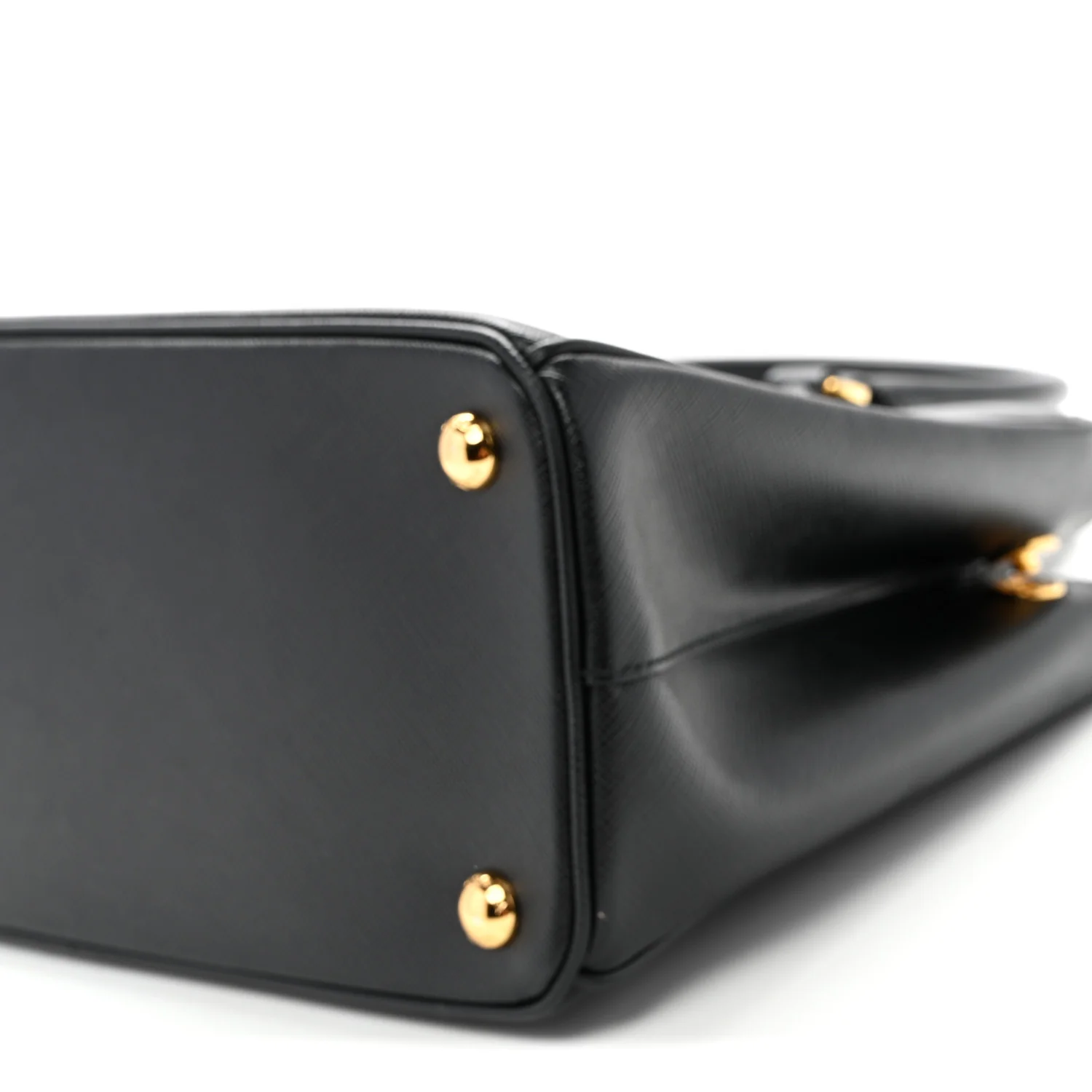 Saffiano Small Galleria Double Zip Tote Black - Top Club