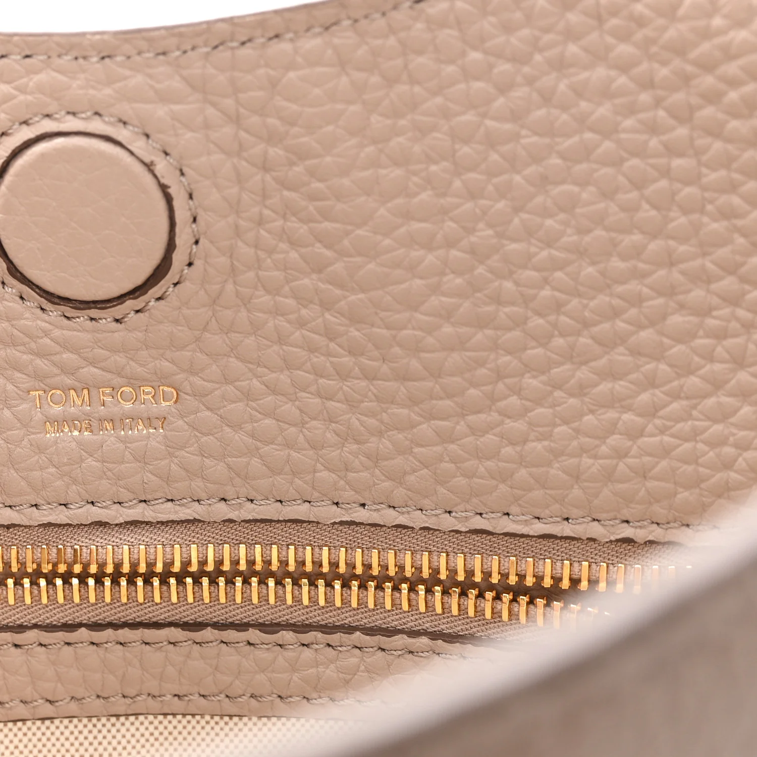 Pebbled Calfskin Small Alix Padlock Zip Hobo Bag Beige - Top Club