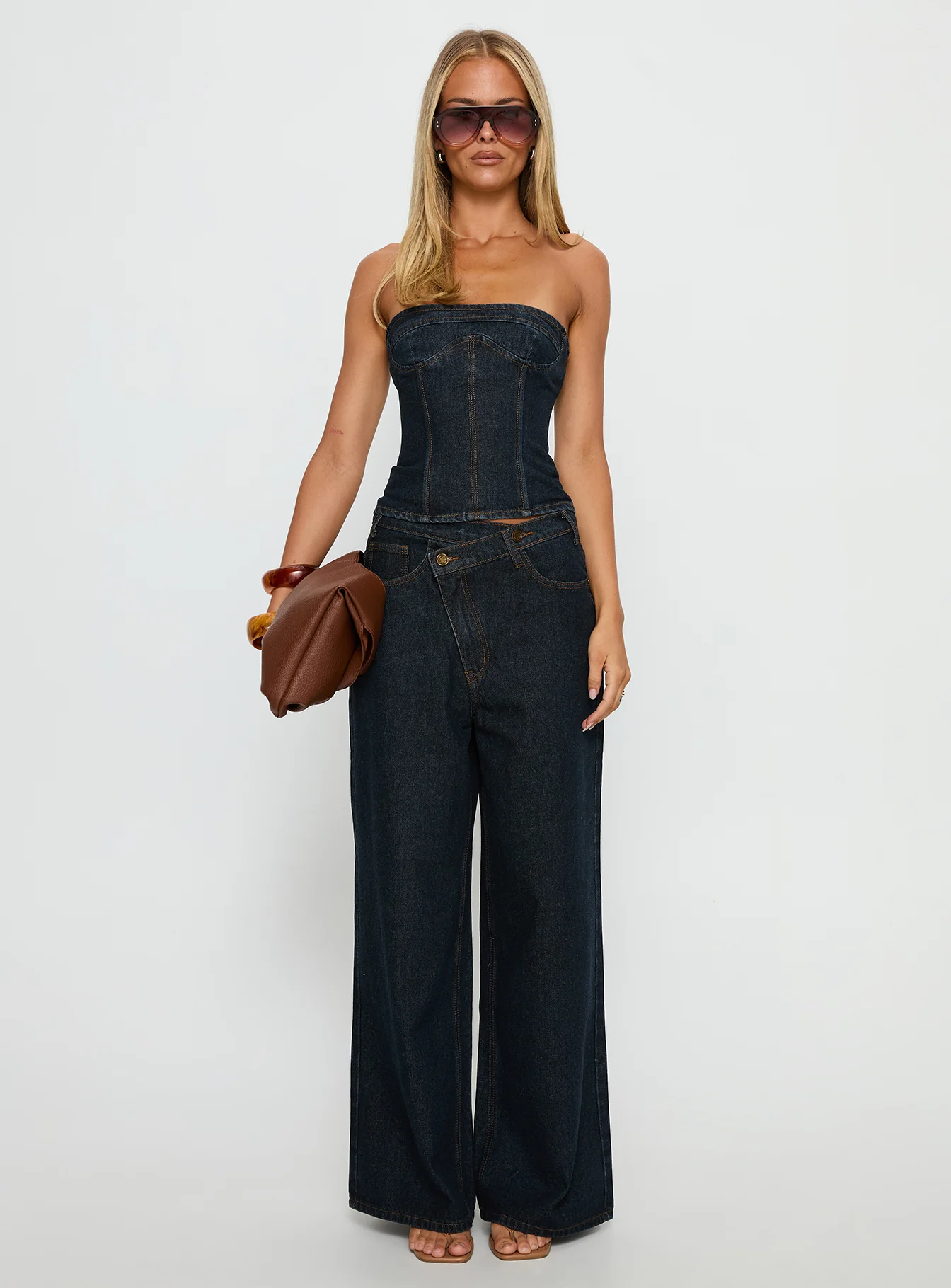 Sweetness Strapless Top Indigo