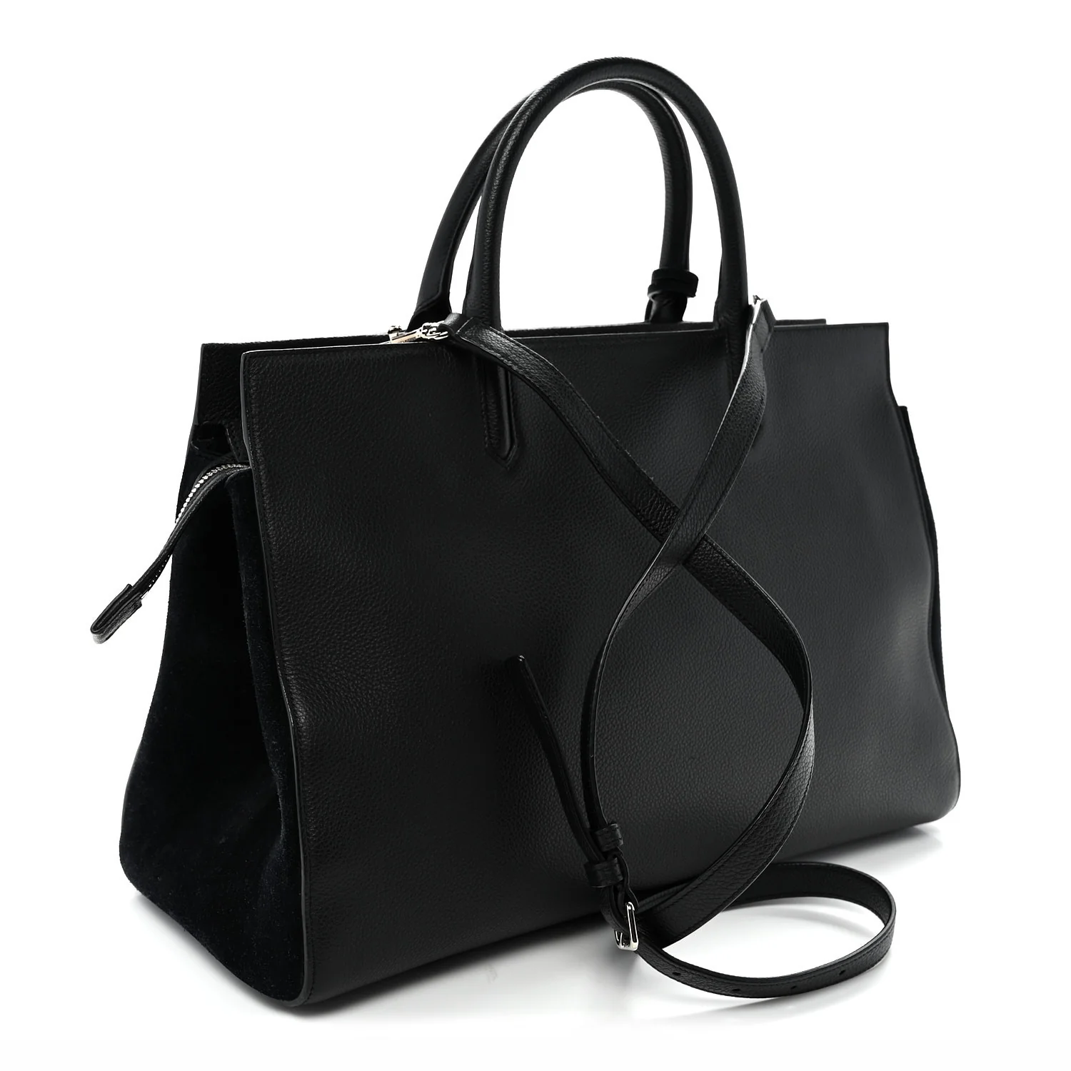 Grained Calfskin Medium Rive Gauche Cabas Black - Top Club