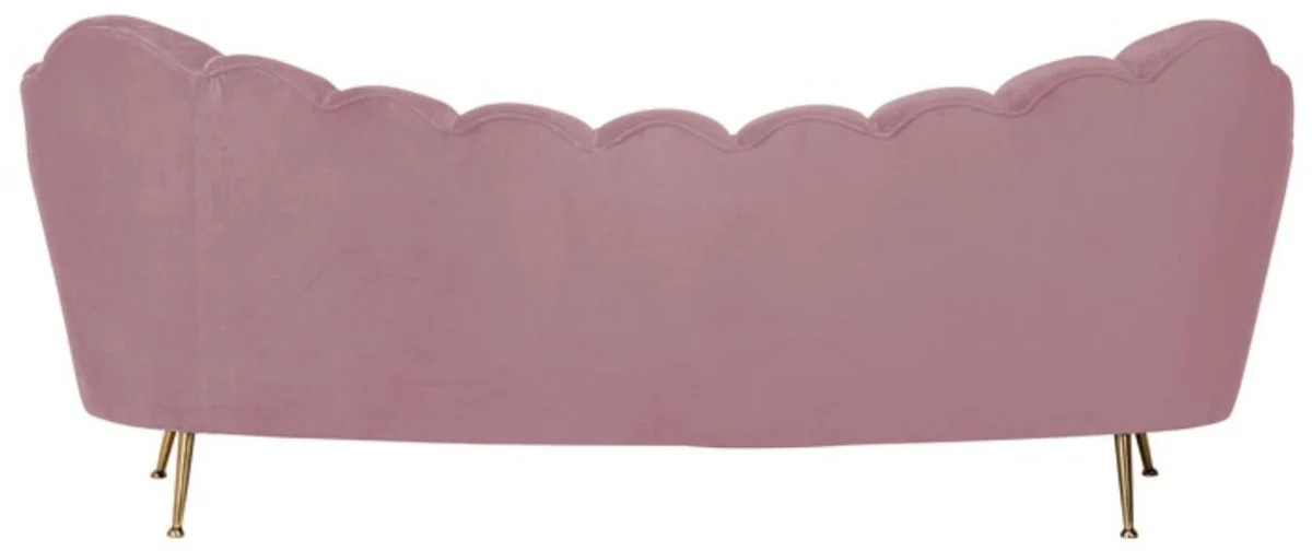 Luxury velvet sofa pink / gold 230 x 94 x H. 90 cm - living room sofa with elegant velvet fabric - living room furniture - luxury furniture - living room furnishings - luxury furnishings