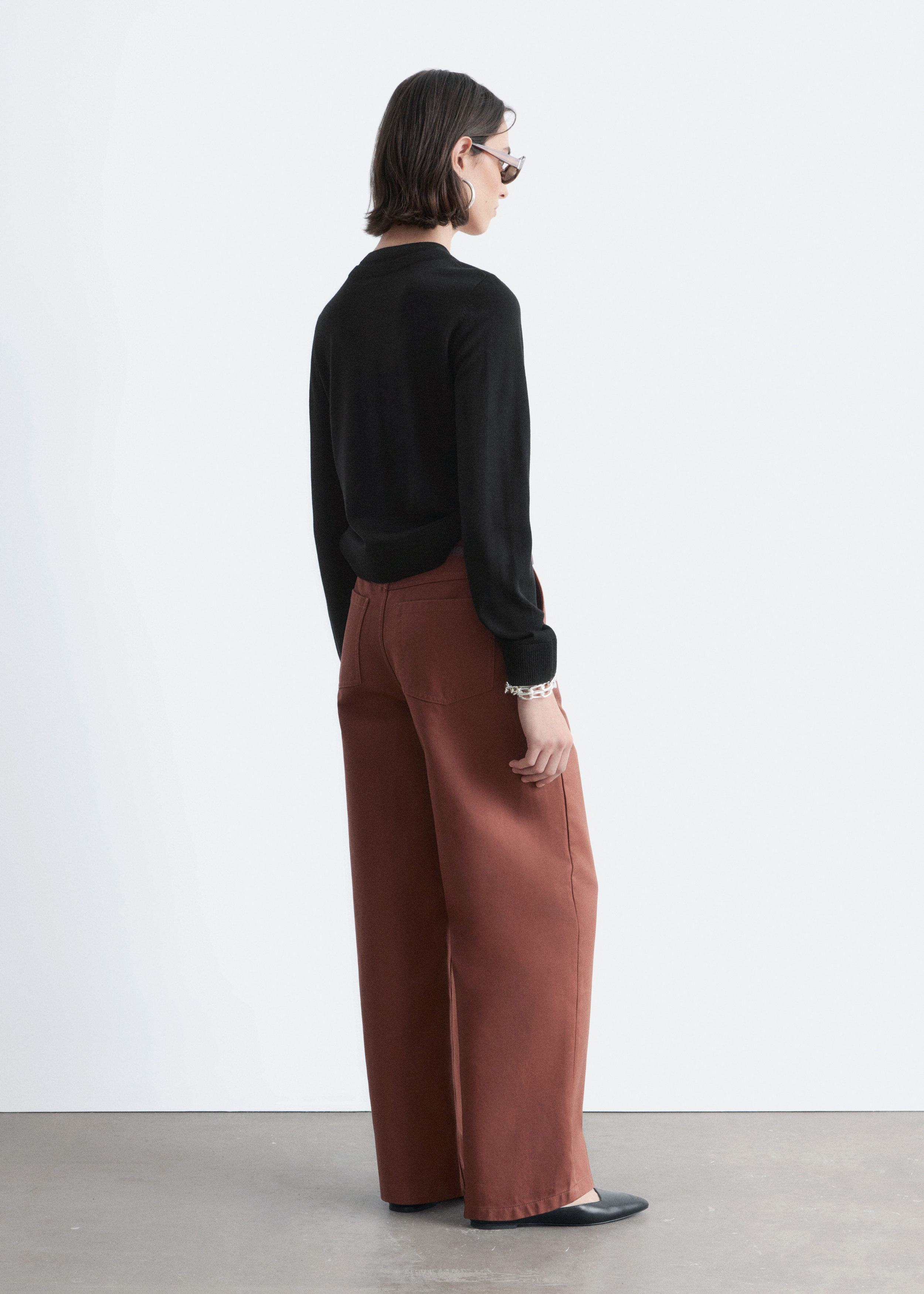 & Other Stories RELAXED WIDE-LEG COTTON TROUSERS