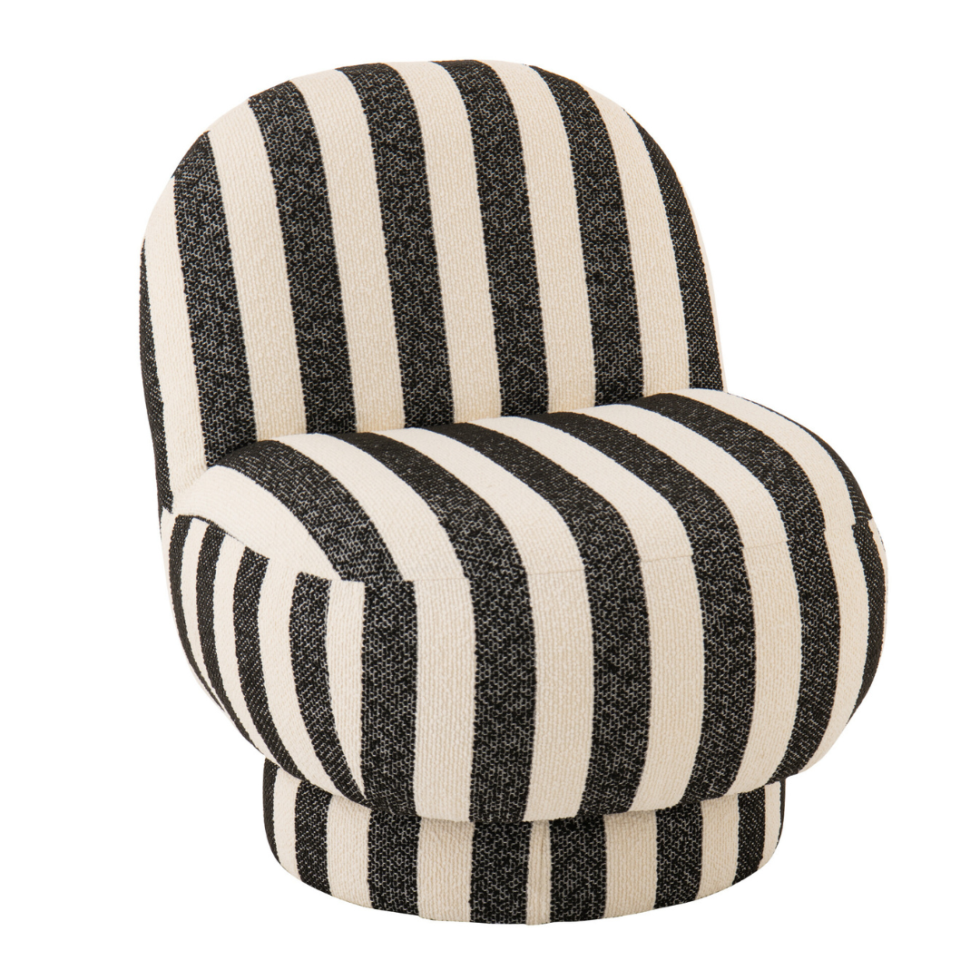 Fauteuil gestreept zwart/wit