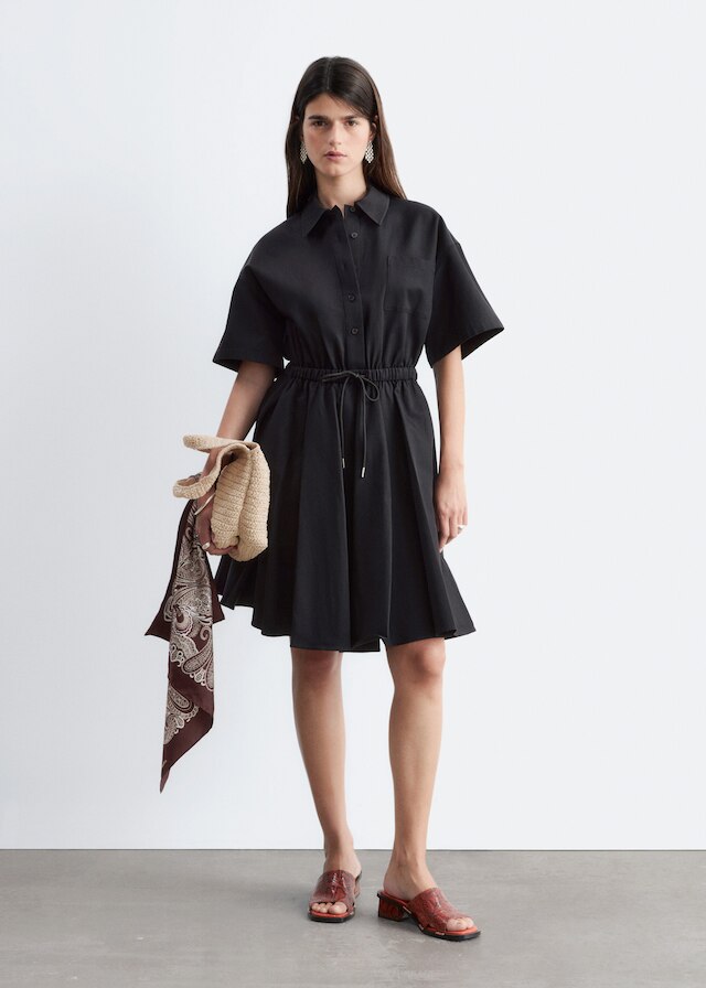 & Other Stories FLARED DRAWCORD MINI DRESS