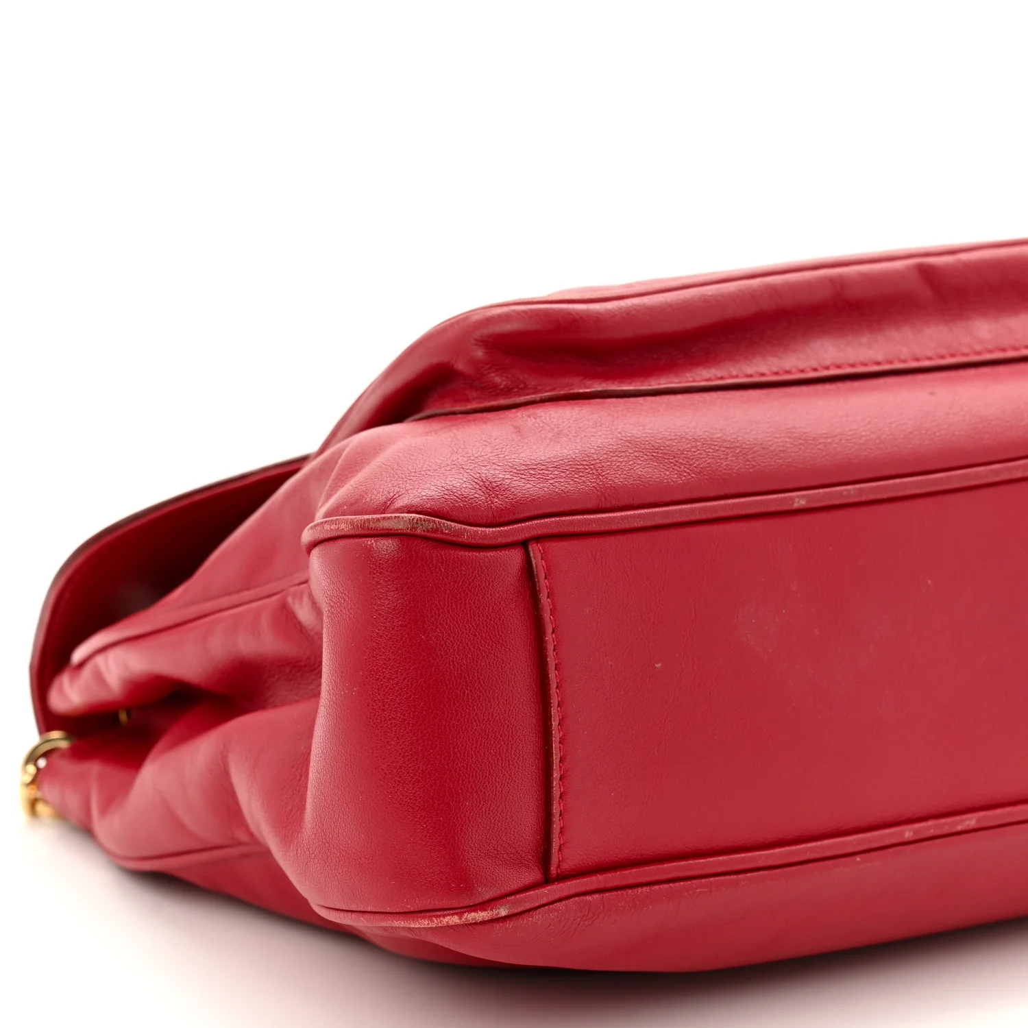 Calfskin Gancini Chain Shoulder Bag Red - Top Club