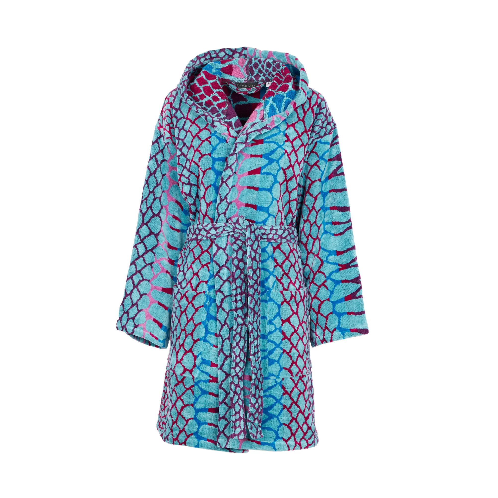 Accappatoio Con Cappuccio Corto In Spugna Pyton Tg. S Turchese Carrara