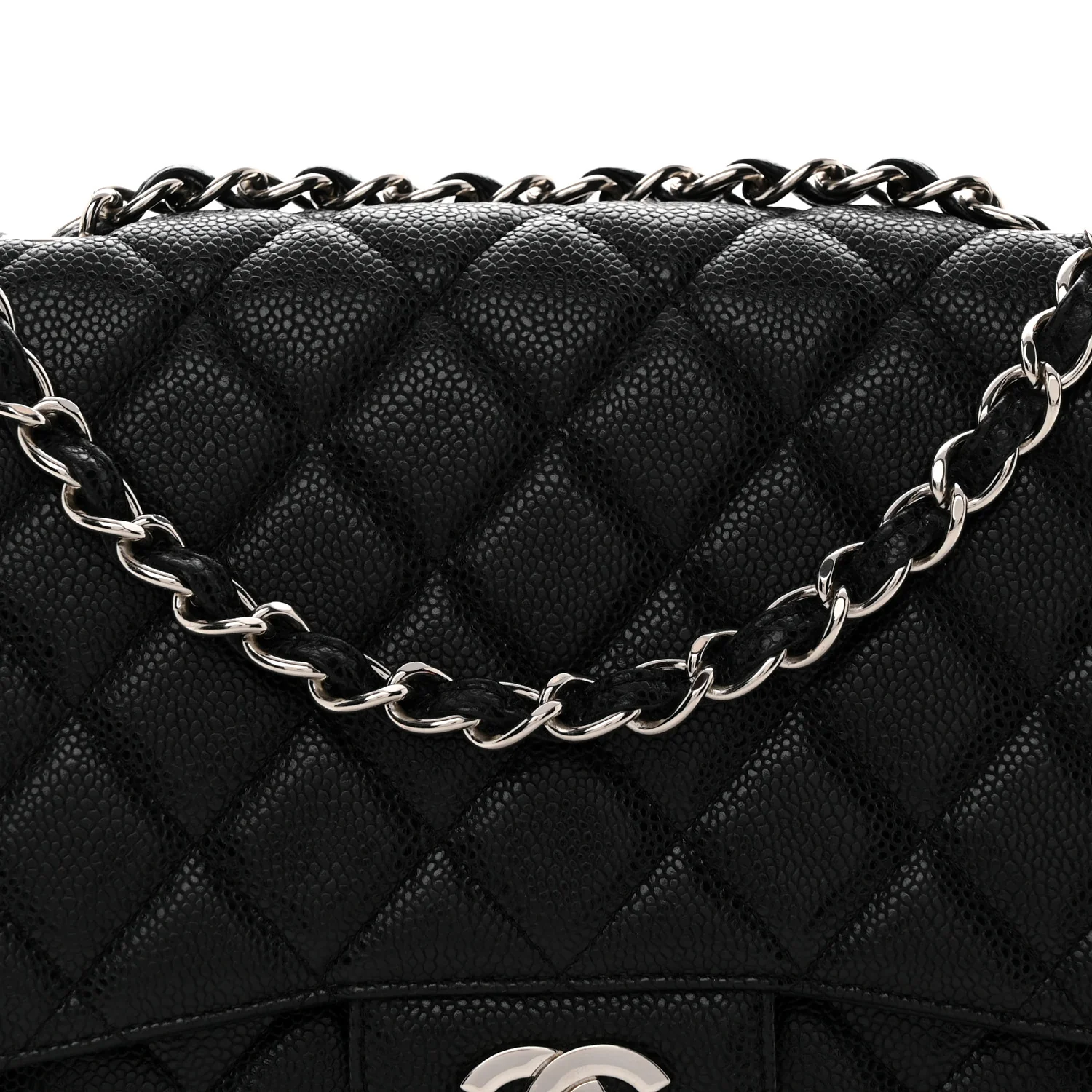Caviar Quilted Jumbo Single Flap Black - Top Club