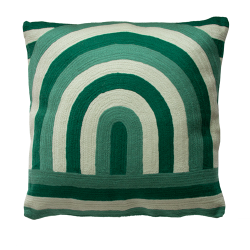 Kussen linnen/wool Arch green