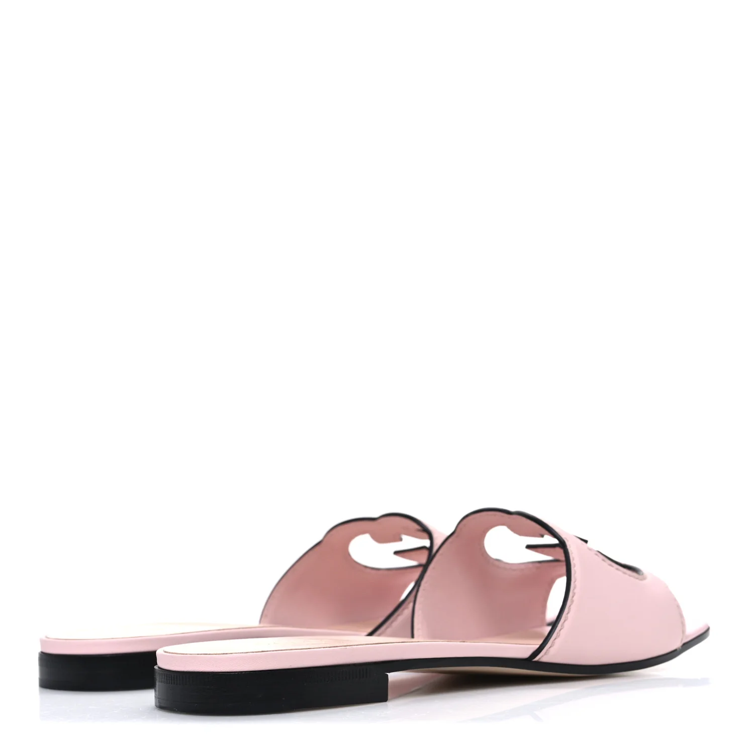 Cosmos Softy Calfskin Interlocking G Cut Out Slide Sandals 40 Pastel Pink - Top Club