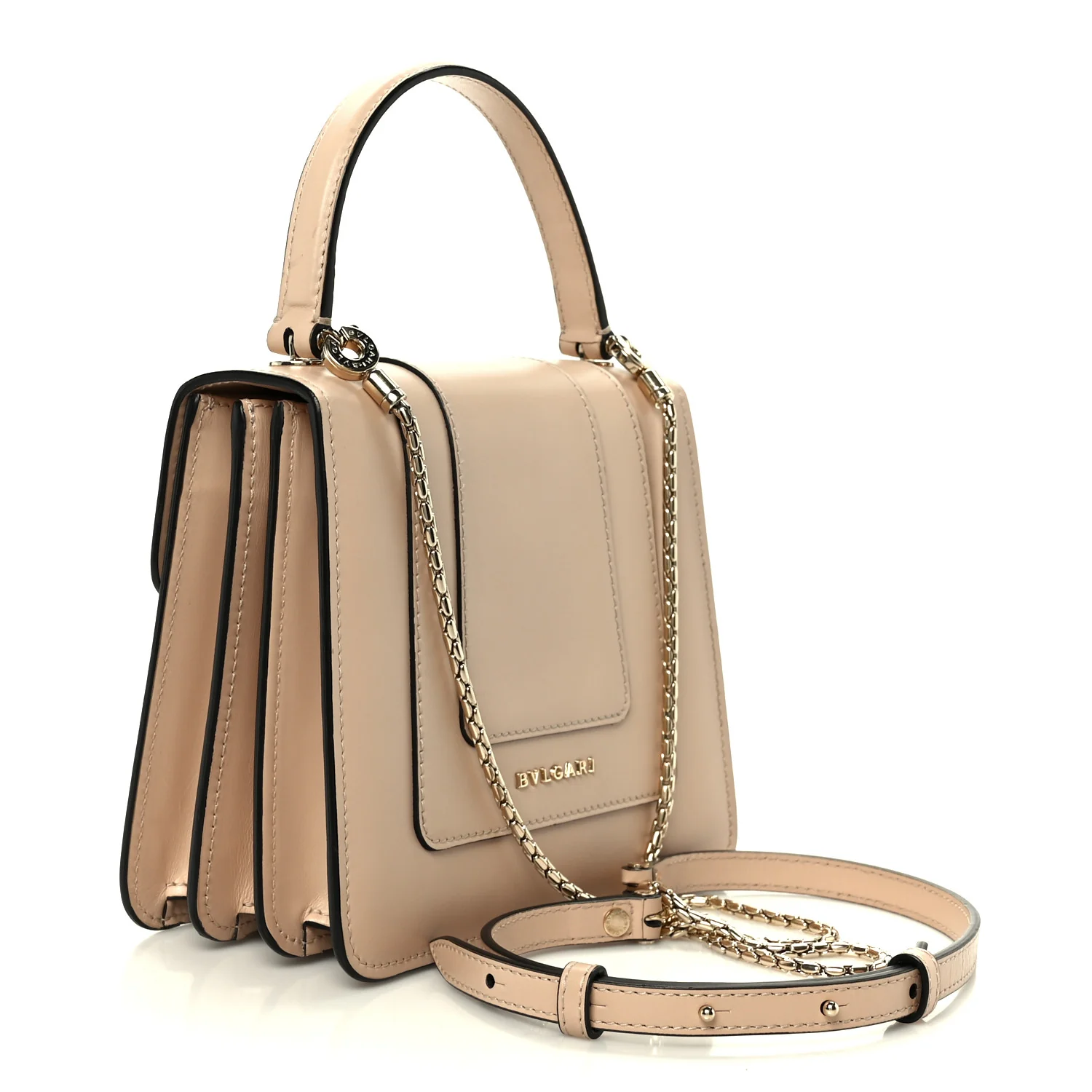 Calfskin Serpenti Forever Top Handle Beige Green - Top Club