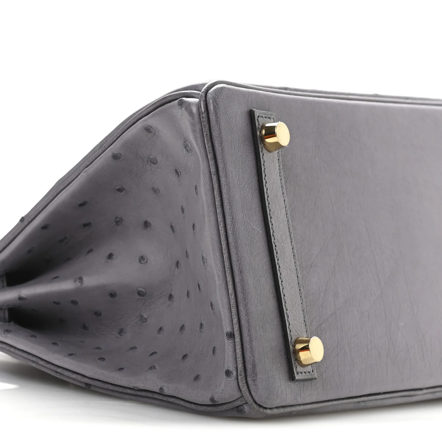 Ostrich Birkin 25 Gris Agate - Top Club