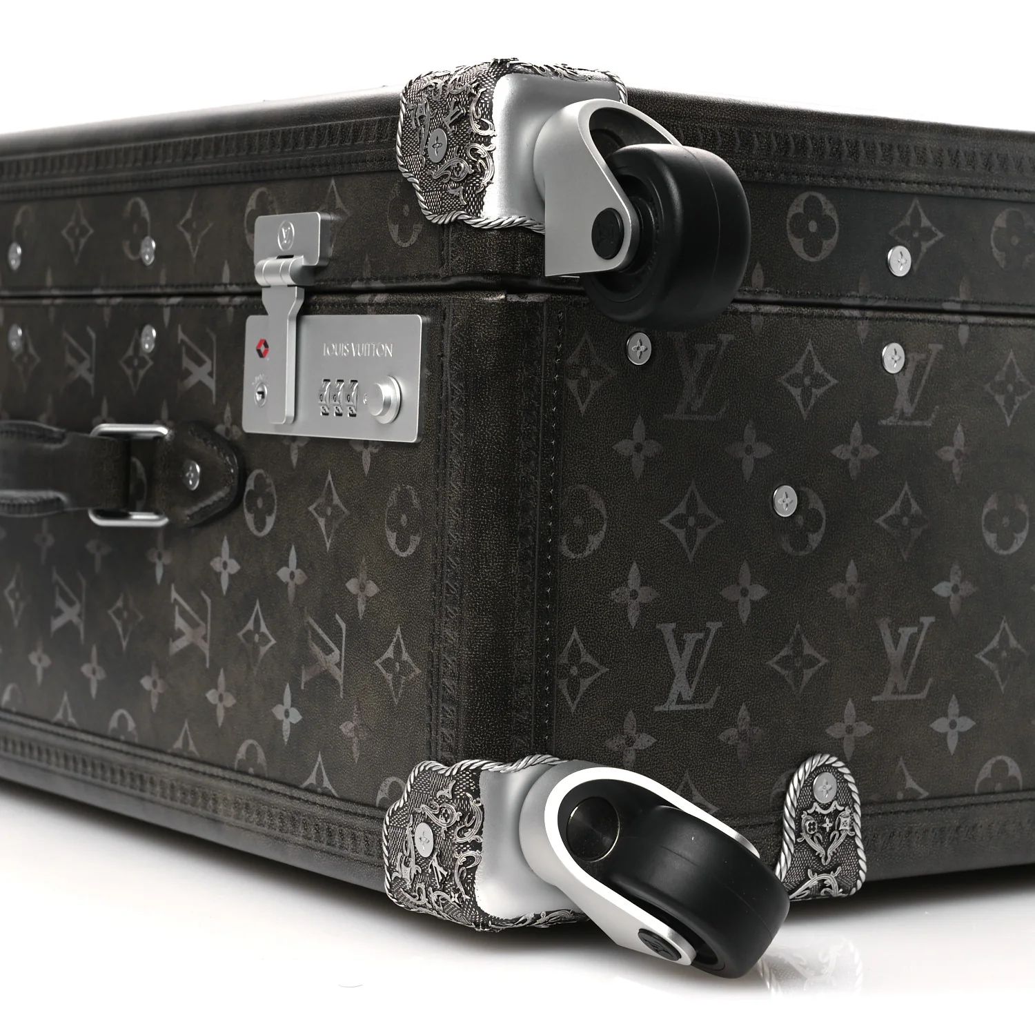Brushed Monogram Rolling Trunk Black - Top Club