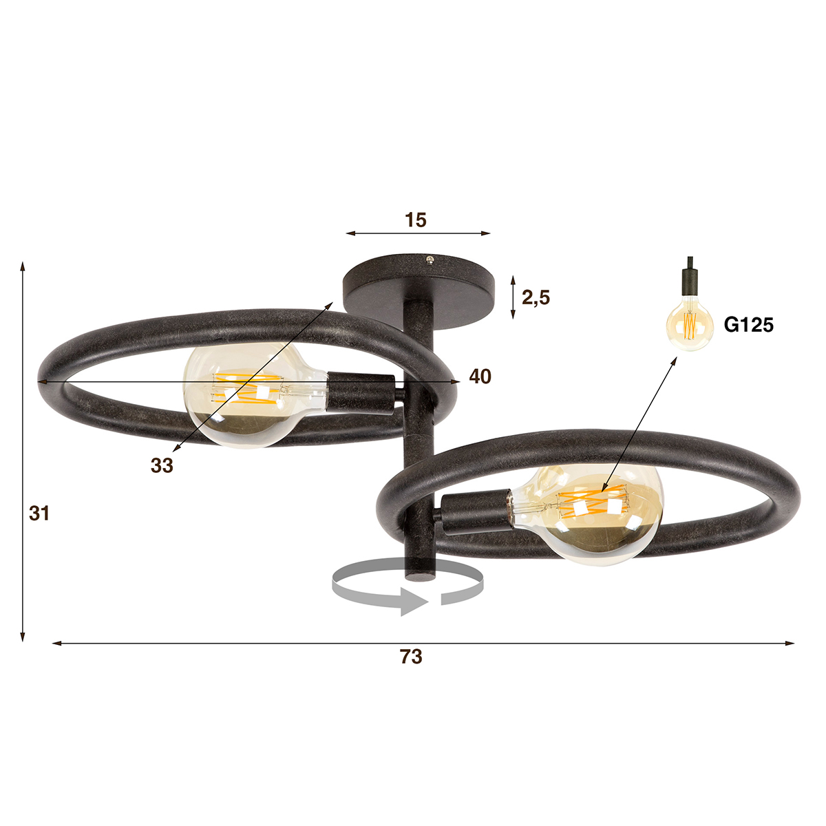 Plafondlamp Organisch