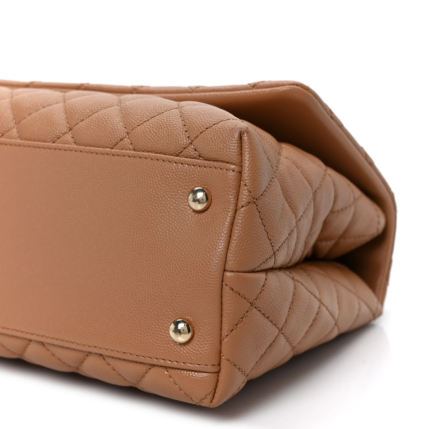 Caviar Quilted Small Coco Handle Flap Brown - Top Club