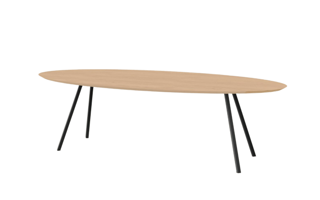 Studio HENK tafel Slim Co Ovaal, zwart frame - Smart Collect