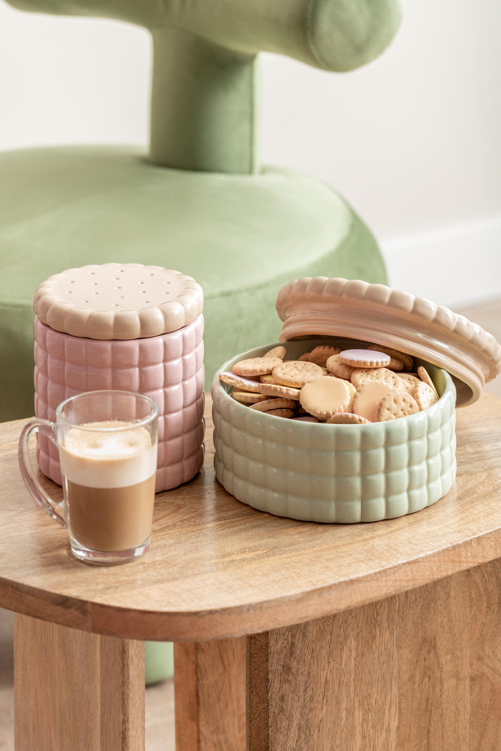 Voorraadpot Biscuit Box groot zacht geel