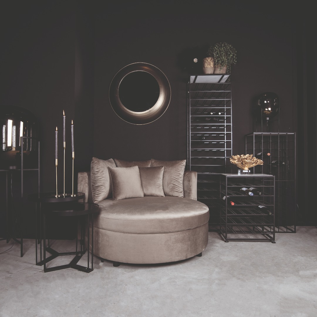 Fauteuil XL Rond inclusief 5 kussens Beige
