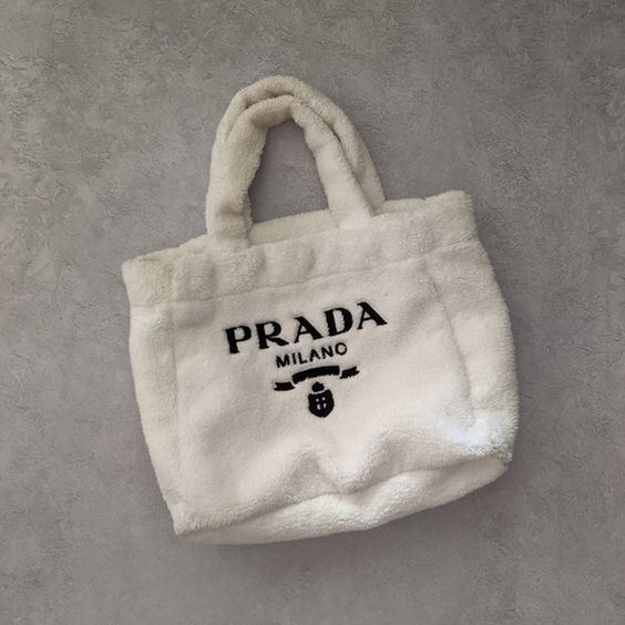 Terry Tote Prada Bag In White - Top Club