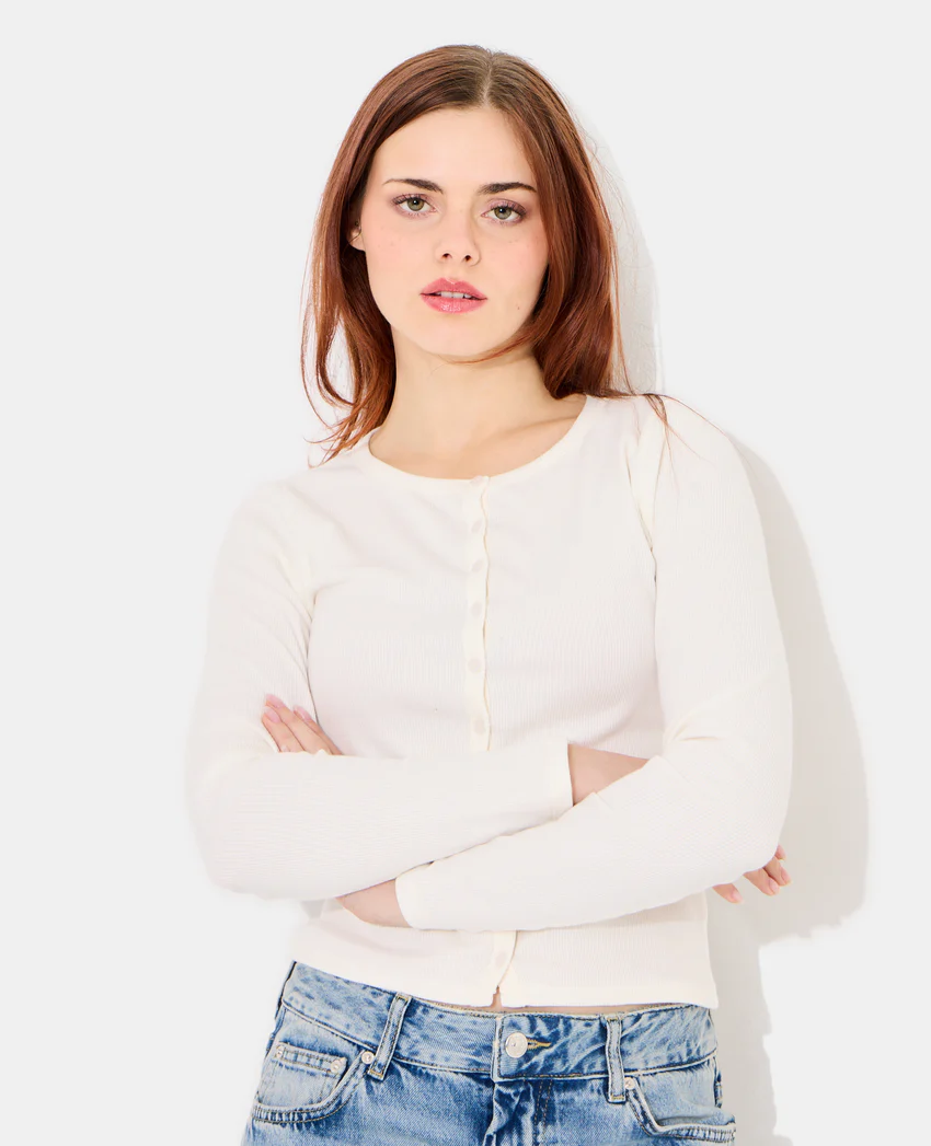 Pimkie T-shirt gilet en maille côtelée