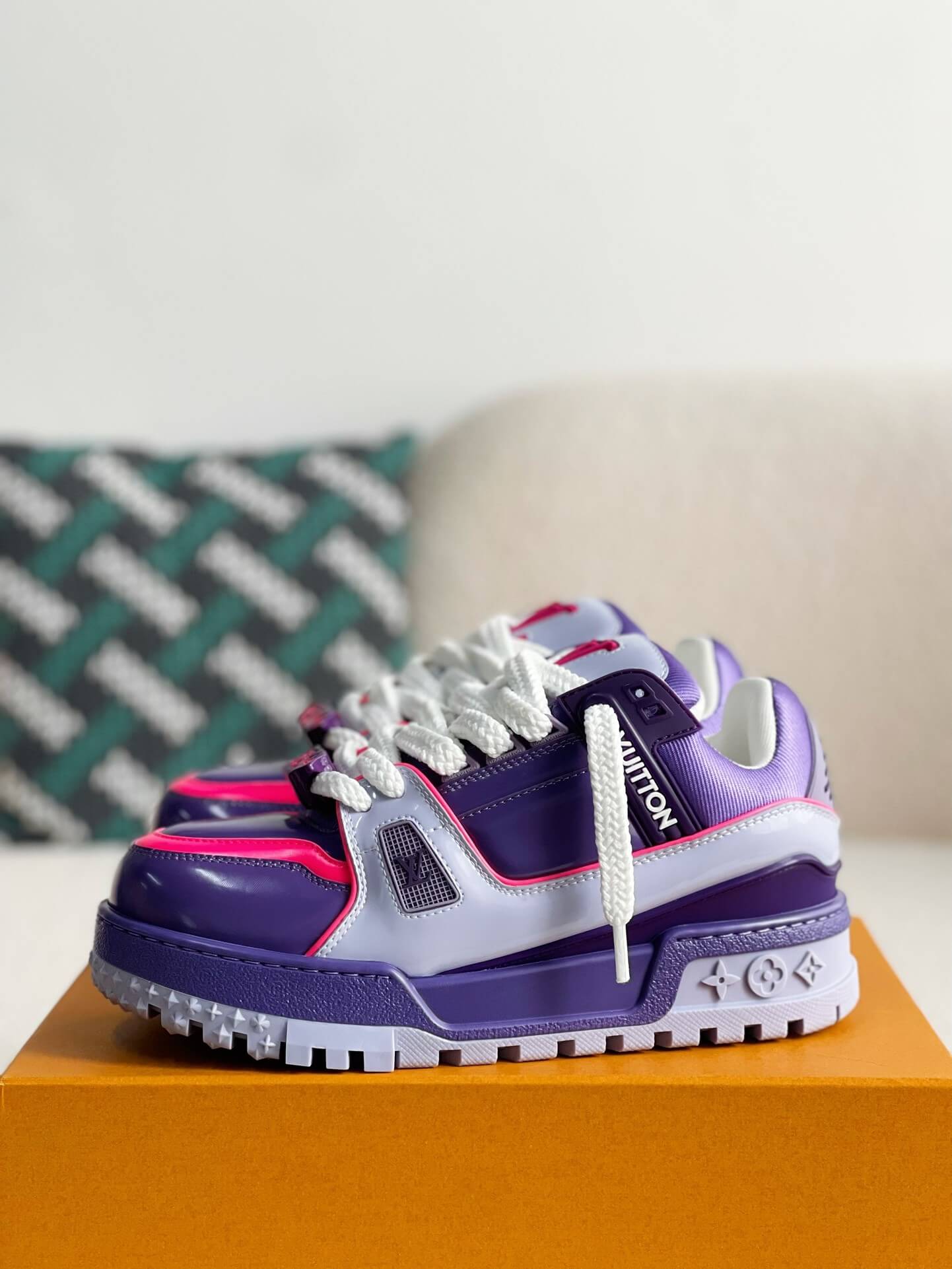 Louis Vuitton LV Trainer Purple Pink Maxi Sneakers - Sneaker Replica Workshop