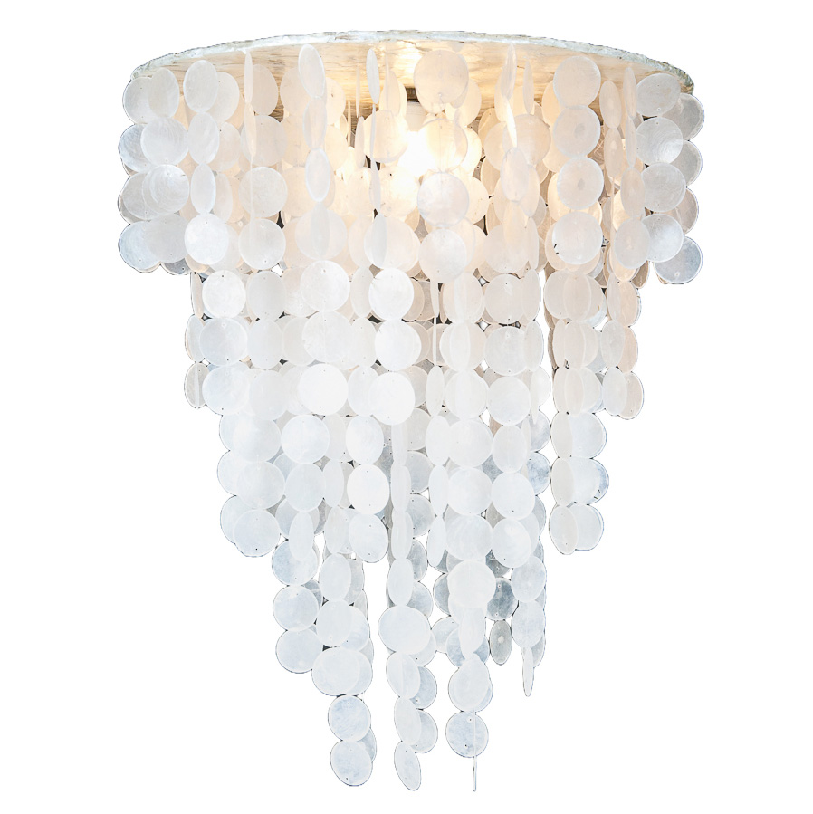 Hanglamp Capiz schelpen 40x60 wit + plafondfitting