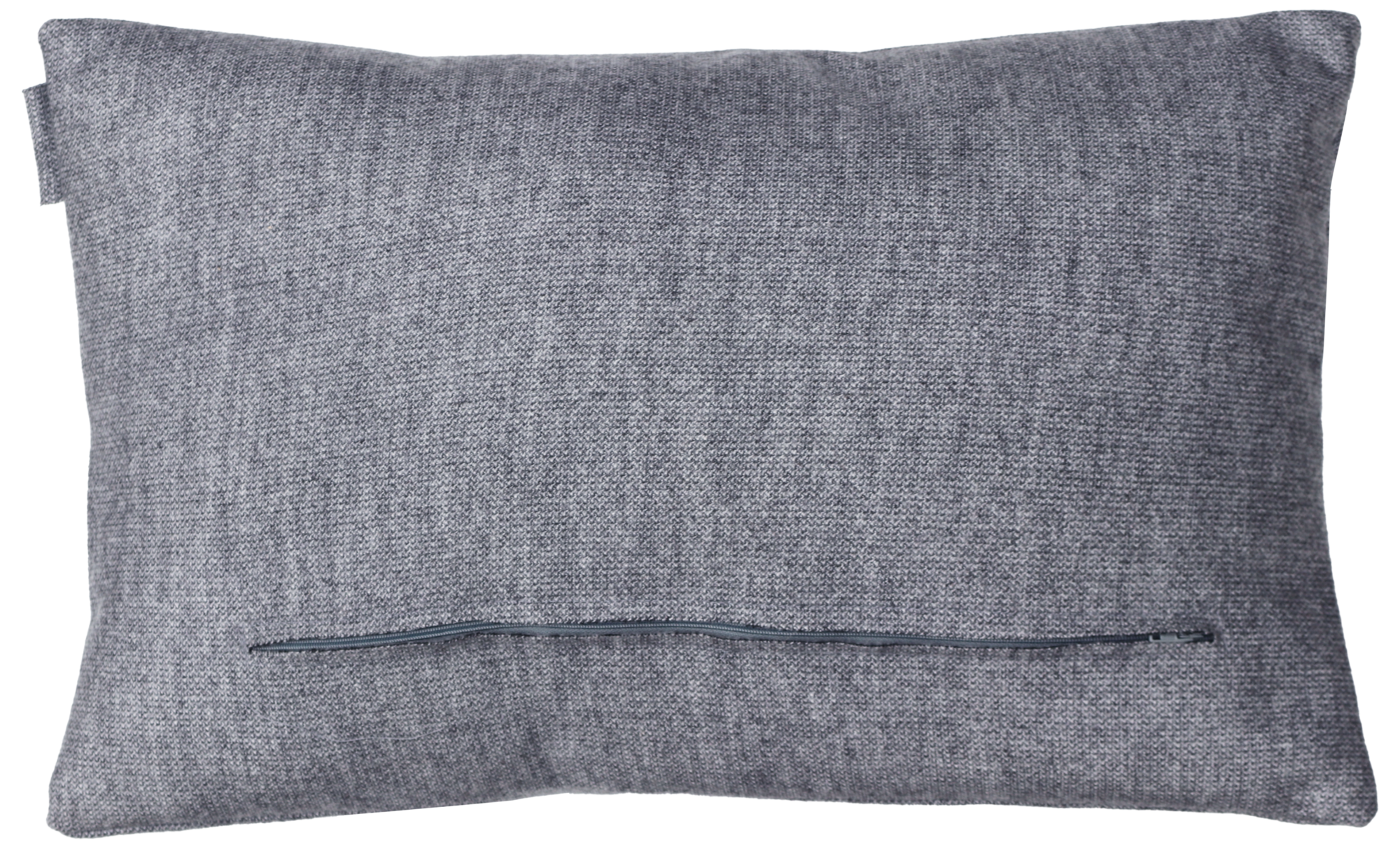 Kussen vier vlak grijs gemêleerd breisel 35x60cm