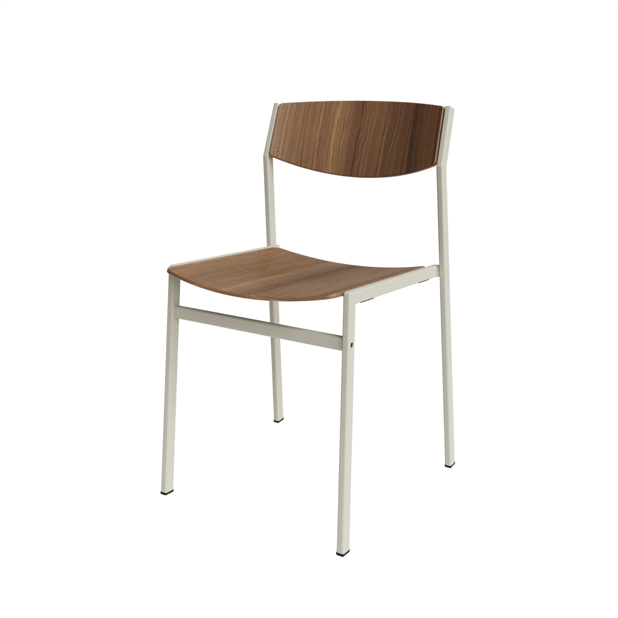 Dining 50 ZA Hout - Frame RAL1013 Pearl White + Eiken Fineer Walnoot