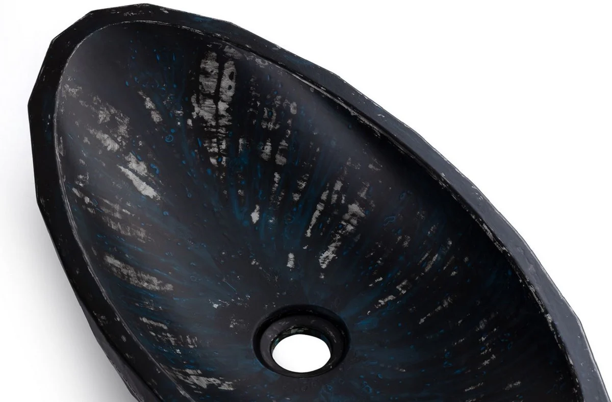 Luxury sink bowl black / white / blue 60.9 x 29.7 x H. 11.9 cm - Handmade concrete sink - Bathroom accessories - Luxury bathroom accessories