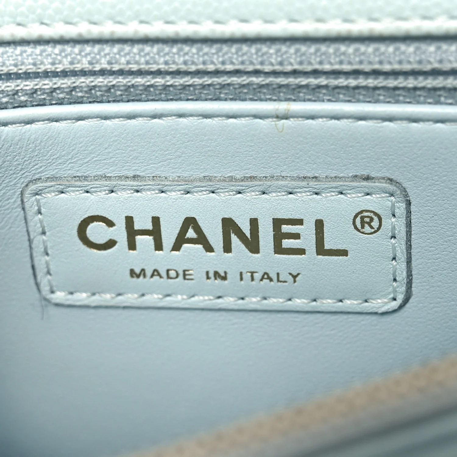 Caviar Quilted Small Coco Handle Flap Light Blue - Top Club