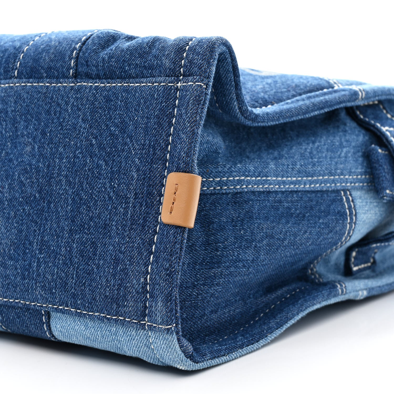 Denim Canvas Large The Tote Bag Blue - Top Club