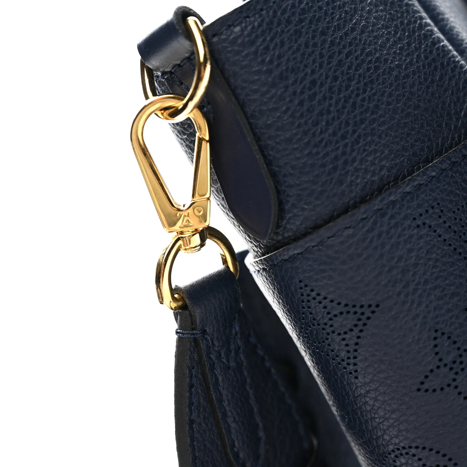 Calfskin Mahina Braided On My Side MM Navy Blue - Top Club