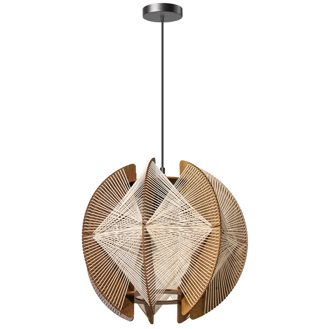 Hanglamp Jessica touw Ø50 cm walnoot