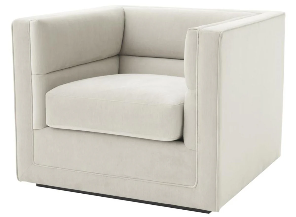 Luxury armchair light gray 92 x 86 x H. 73.5 cm - Luxury living room armchair