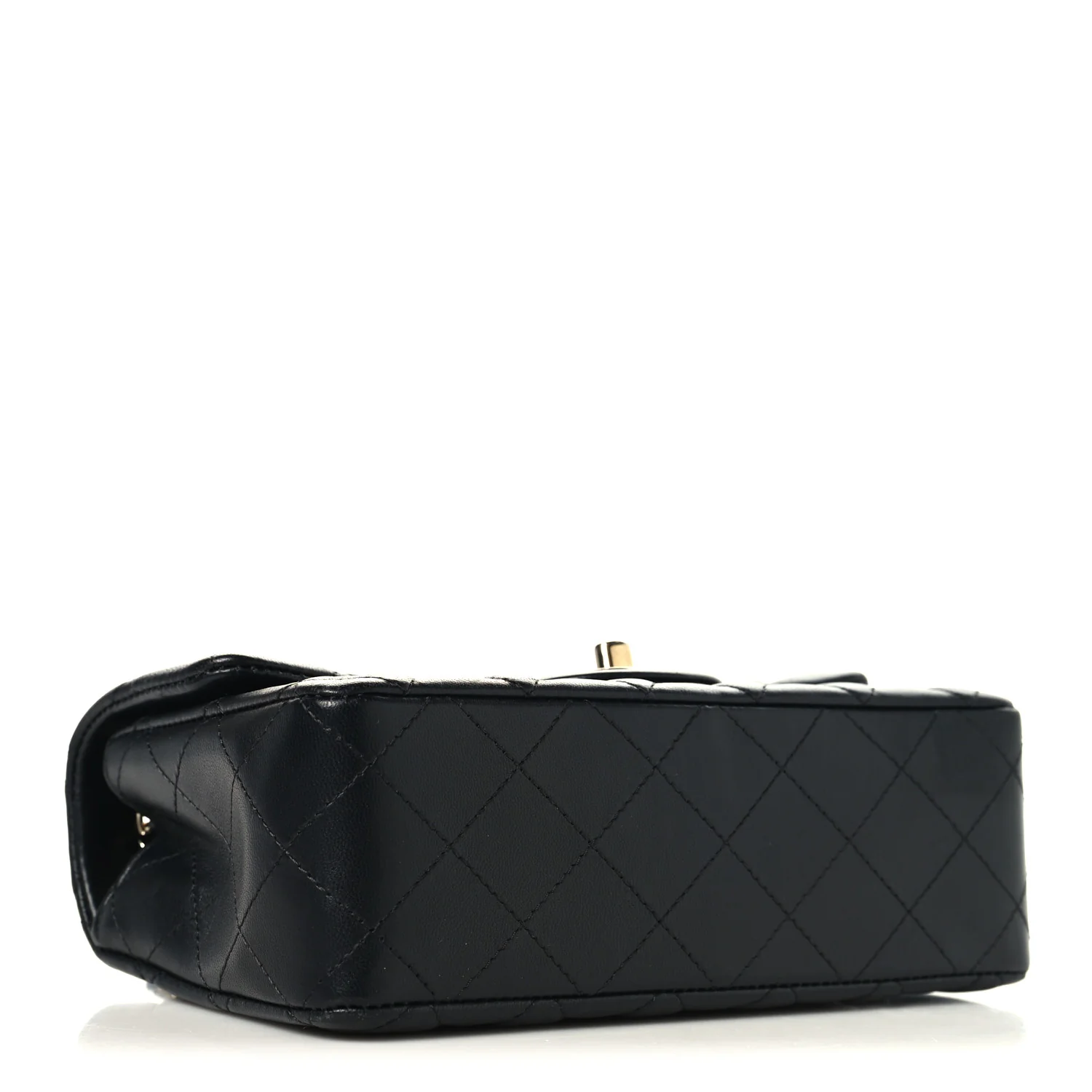 Lambskin Quilted Mini Rectangular Flap Black - Top Club